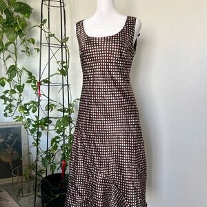 Reformation Black and White Checkered Midi Dress